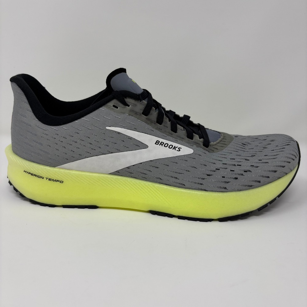 Brooks Hyperion Tempo Men's Size 9 Grey Yellow Running Shoes (1103391D099)